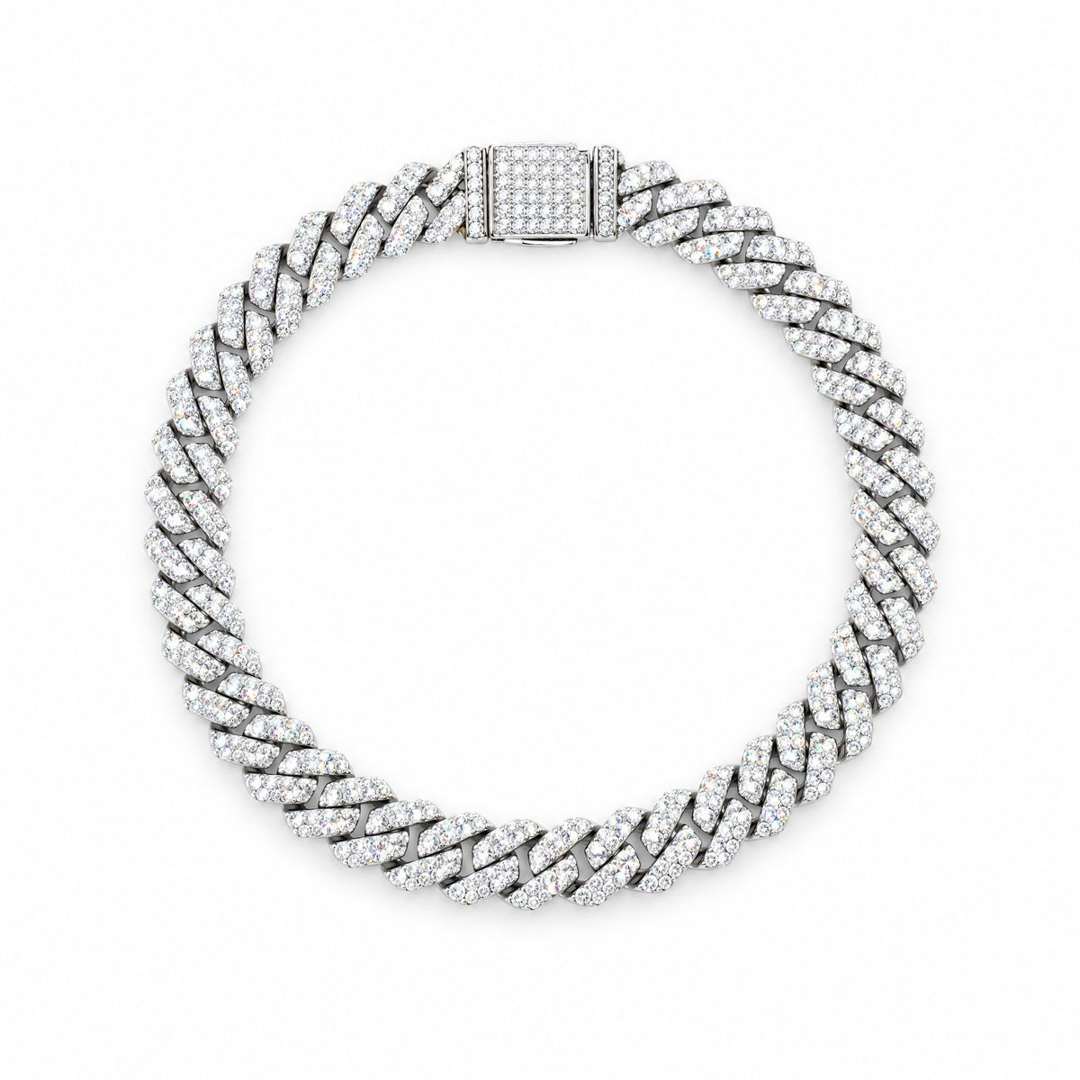 8mm iced Cuban link bracelet closed in a circle