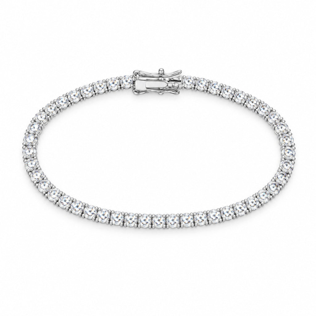 3mm tennis bracelet closed in a circle, front view