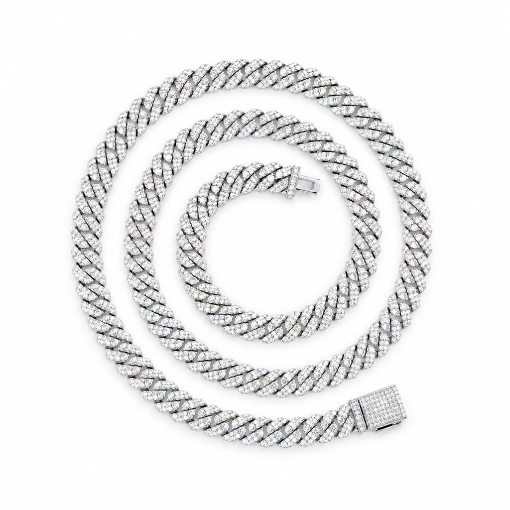 8mm Cuban link chain coiled in a spiral