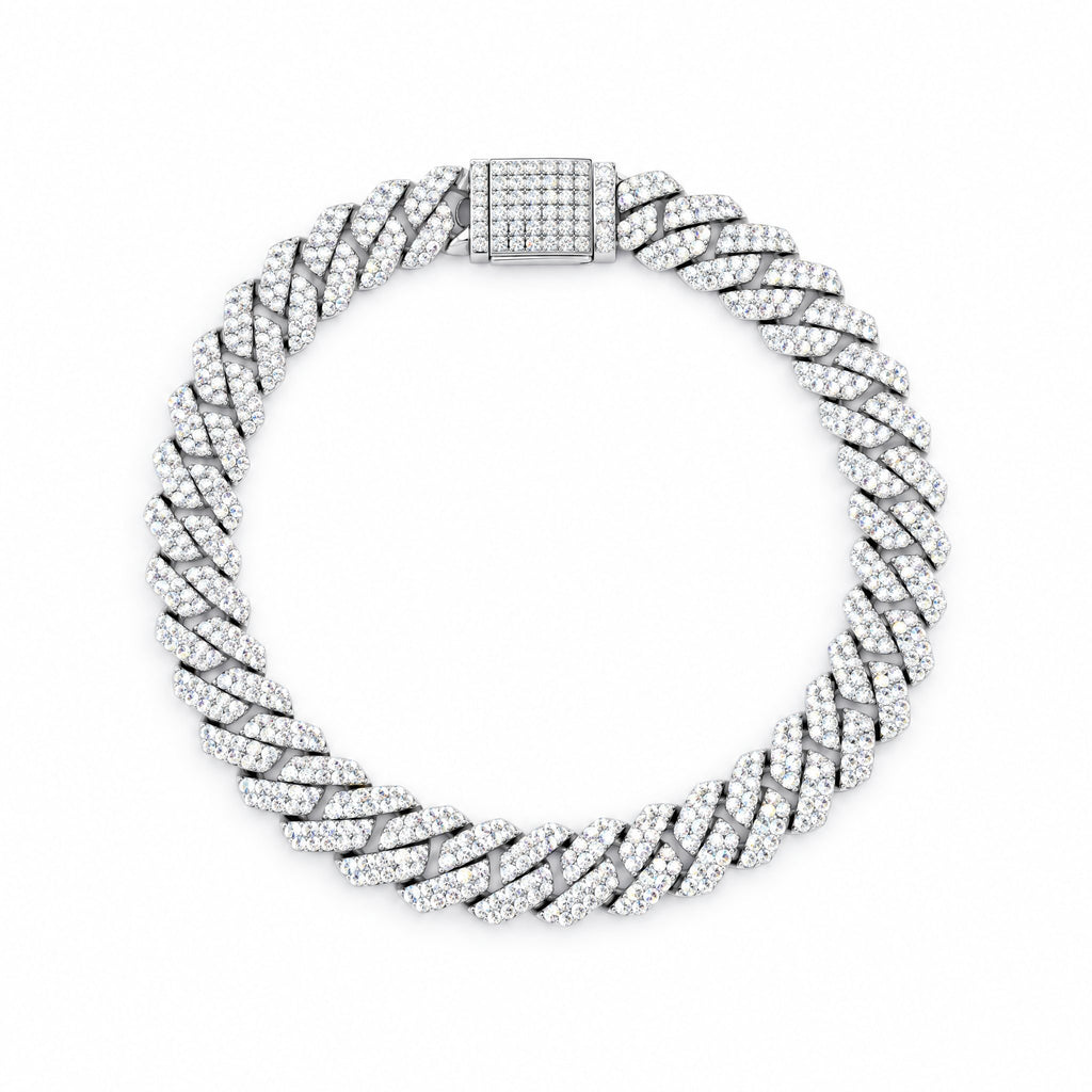 10mm Cuban link bracelet closed in a circle, seen from above