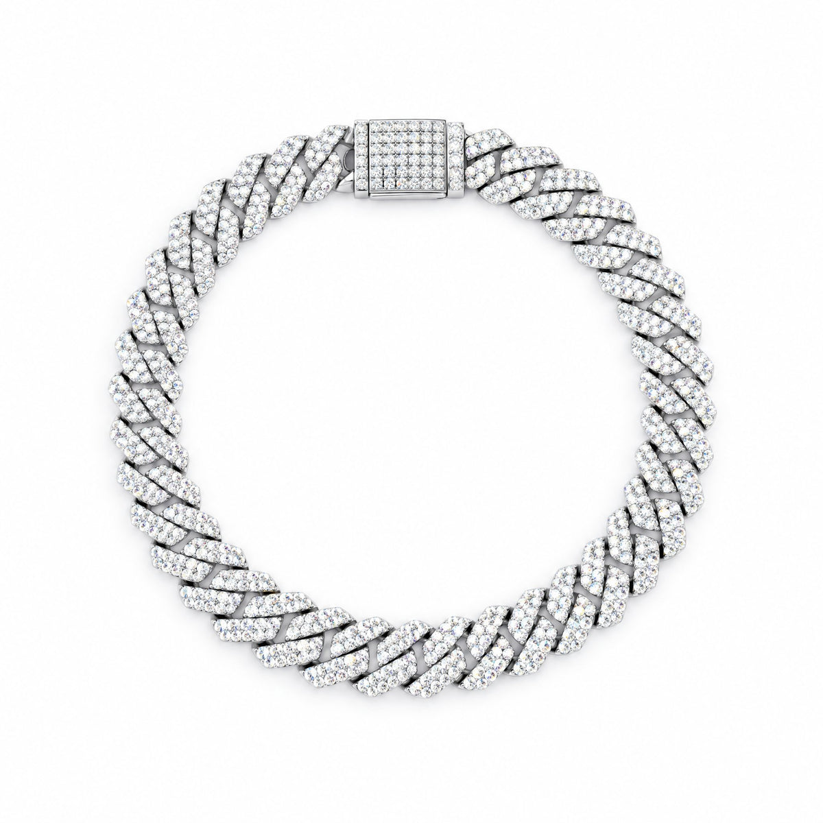 10mm Cuban link bracelet closed in a circle, seen from above