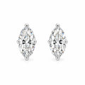 Pair of marquise-cut moissanite stud earrings