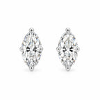 Pair of marquise-cut moissanite stud earrings