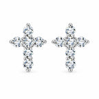Pair of moissanite cross stud earrings