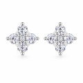Pair of kite-shaped moissanite cluster stud earrings