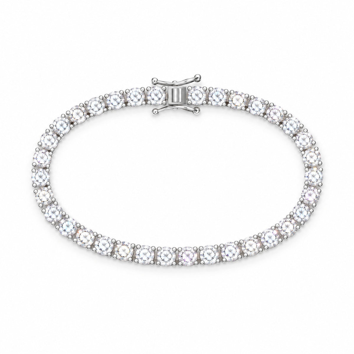 5mm tennis bracelet closed in a circle, front view