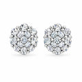 Pair of round moissanite cluster stud earrings