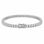 4mm tennis bracelet viewed from the front with the box clasp centred