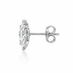 Side view of a marquise stud earring