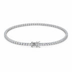 Short closed loop of 3mm tennis chain with the clasp in front