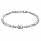 Short closed loop of 5mm tennis chain with the clasp in front