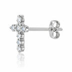 Side view of a cross stud earring