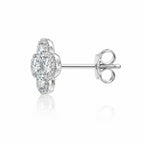 Side view of a clover cluster stud earring