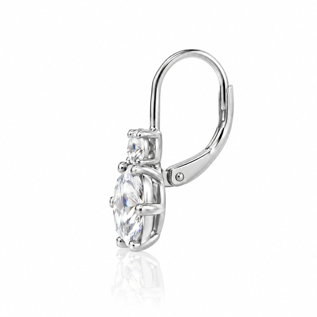 Side view of a leverback drop earring