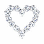 Close-up of the moissanite stones tracing the open heart