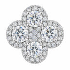 Close-up of the clover cluster with four larger stones and small accents