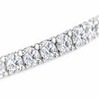 Close-up of the prong-set moissanite stones on the adjustable bracelet