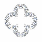 Close-up of the pavé moissanite stones tracing the clover