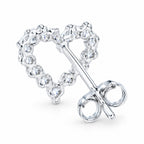 Back of a heart outline stud showing the post and butterfly back