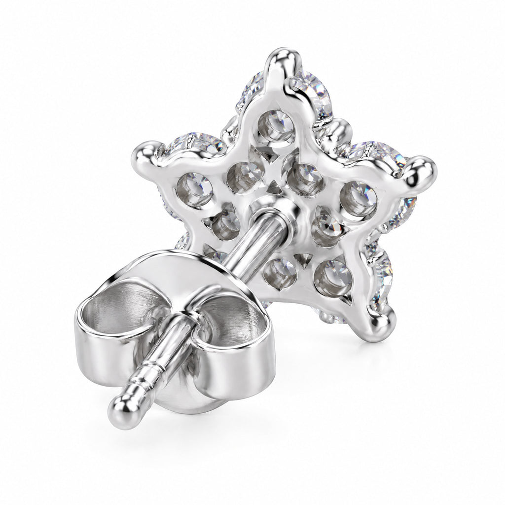 Back of a star cluster stud showing the post and butterfly back