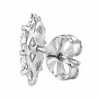 Back of a marquise stud showing the post and butterfly back