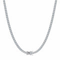 4mm moissanite tennis chain hanging in a U shape