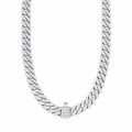 10mm Cuban link chain hanging in a U shape with the clasp at the bottom