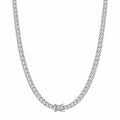 5mm moissanite tennis chain hanging in a U shape