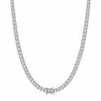 5mm moissanite tennis chain hanging in a U shape