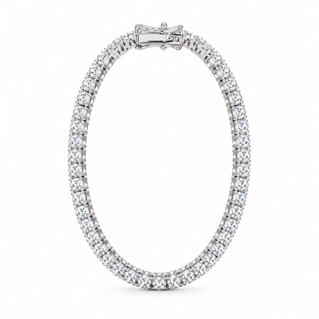 3mm tennis bracelet standing upright as an oval