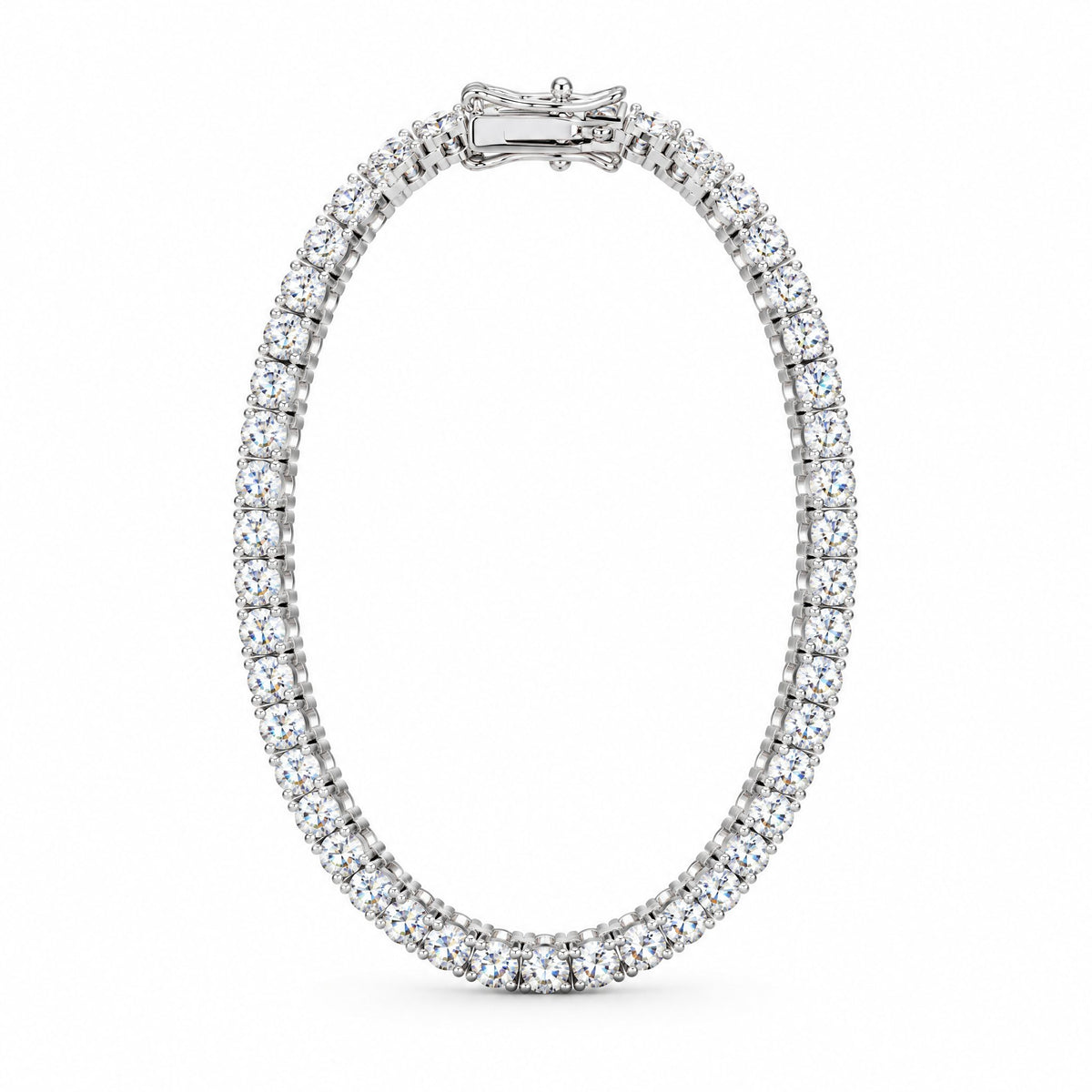 3mm tennis bracelet standing upright as an oval