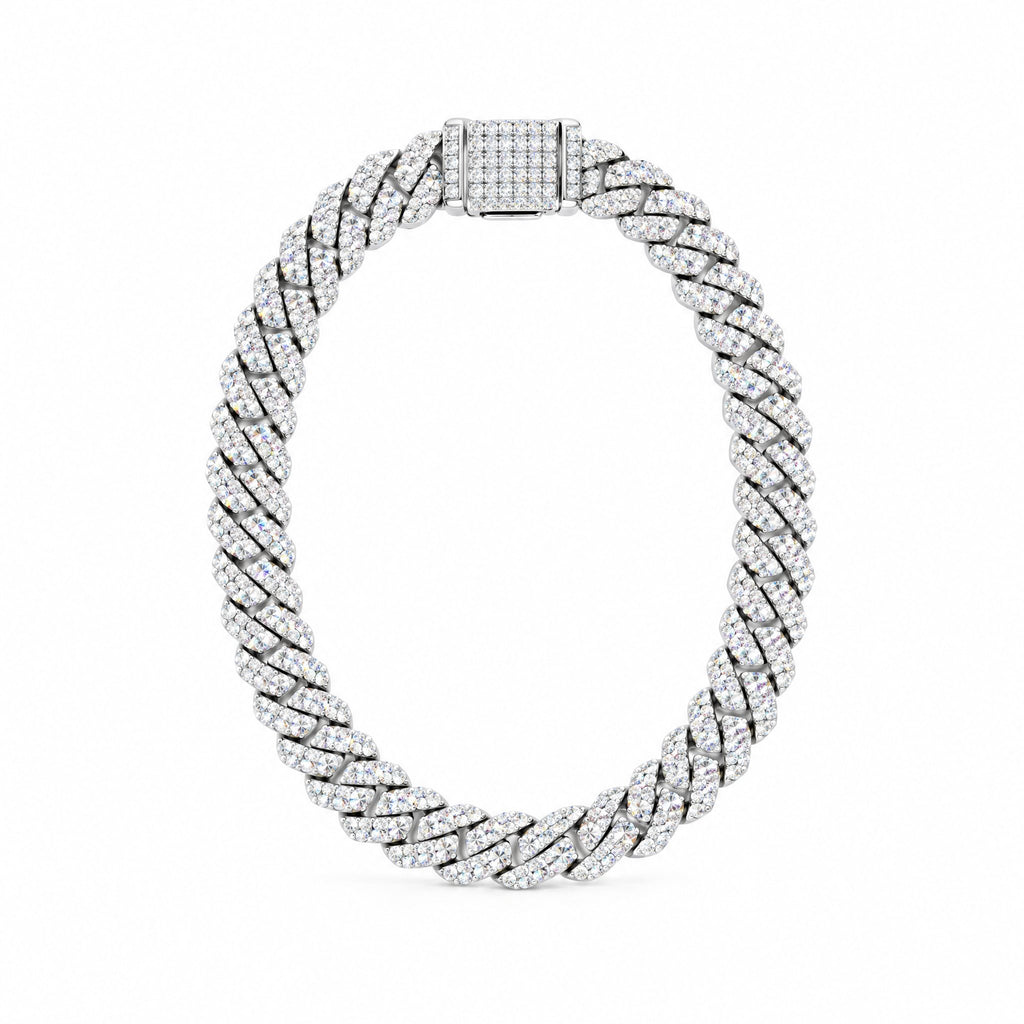 8mm Cuban link bracelet standing upright as an oval