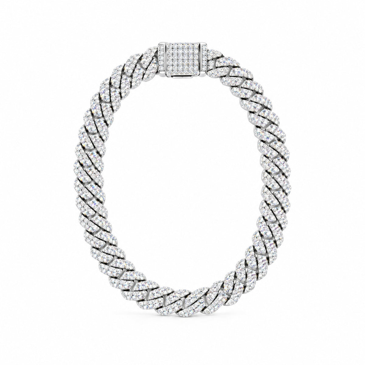 8mm Cuban link bracelet standing upright as an oval