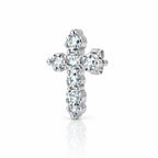 Single cross stud earring at an angle