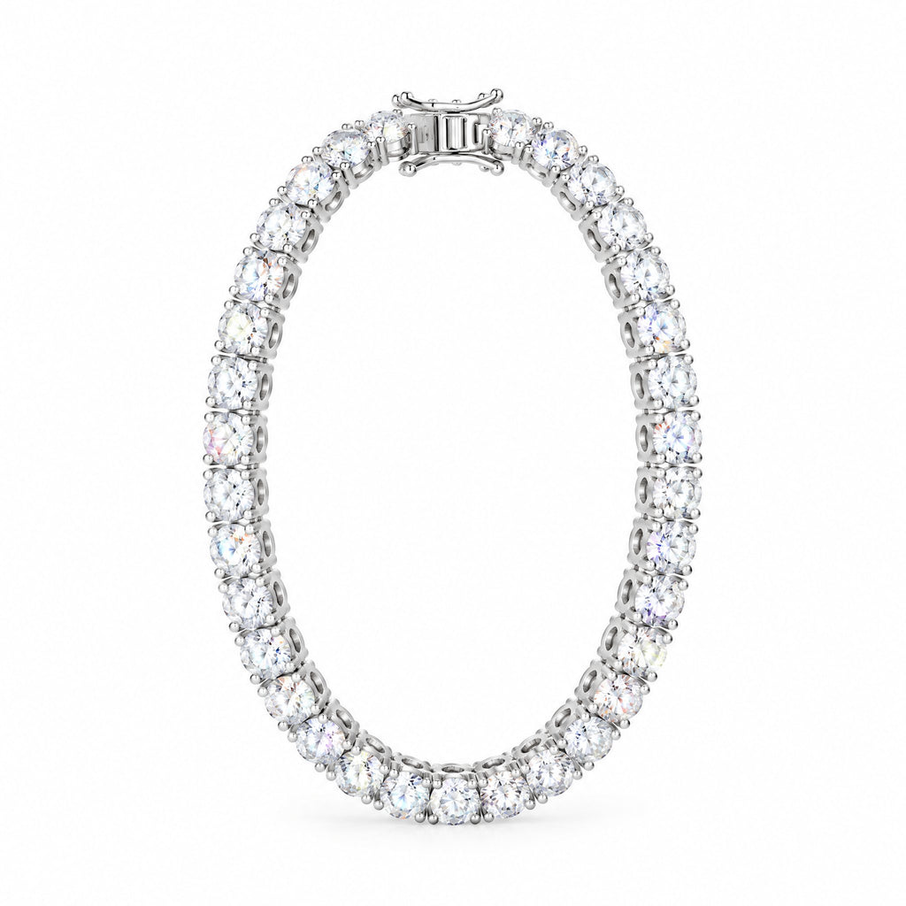 5mm tennis bracelet standing upright as an oval