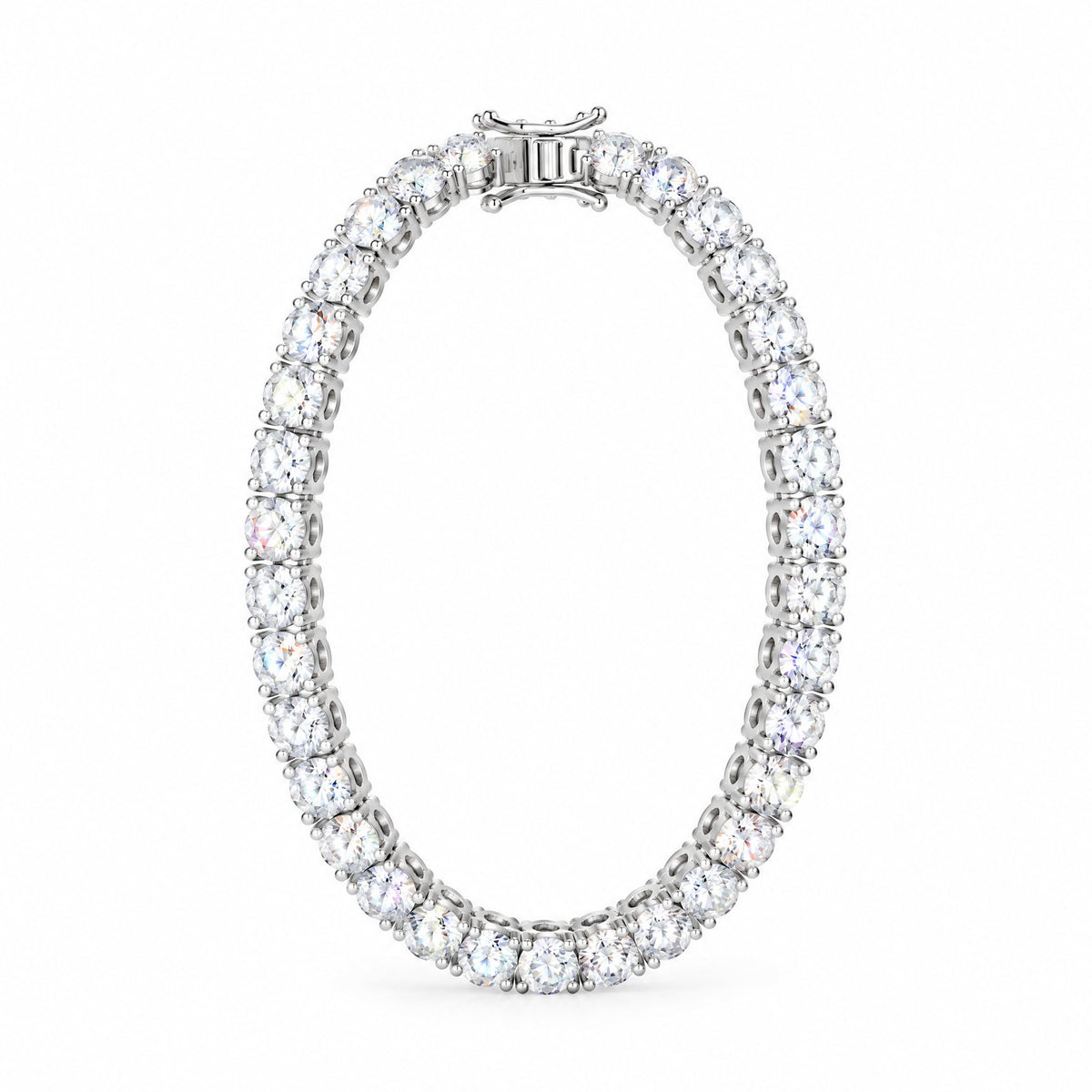 5mm tennis bracelet standing upright as an oval
