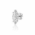Single marquise stud earring at an angle