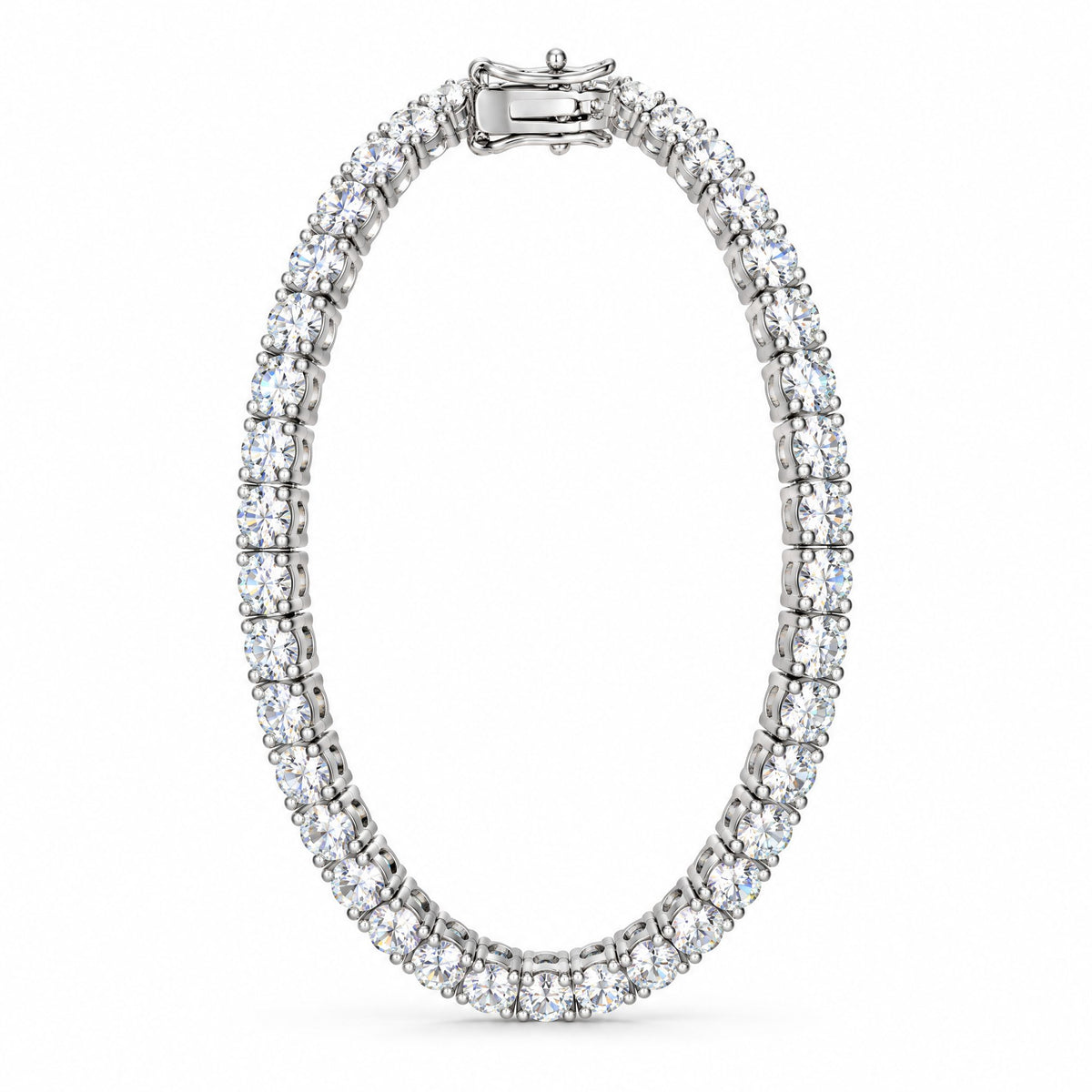 4mm tennis bracelet standing upright as an oval