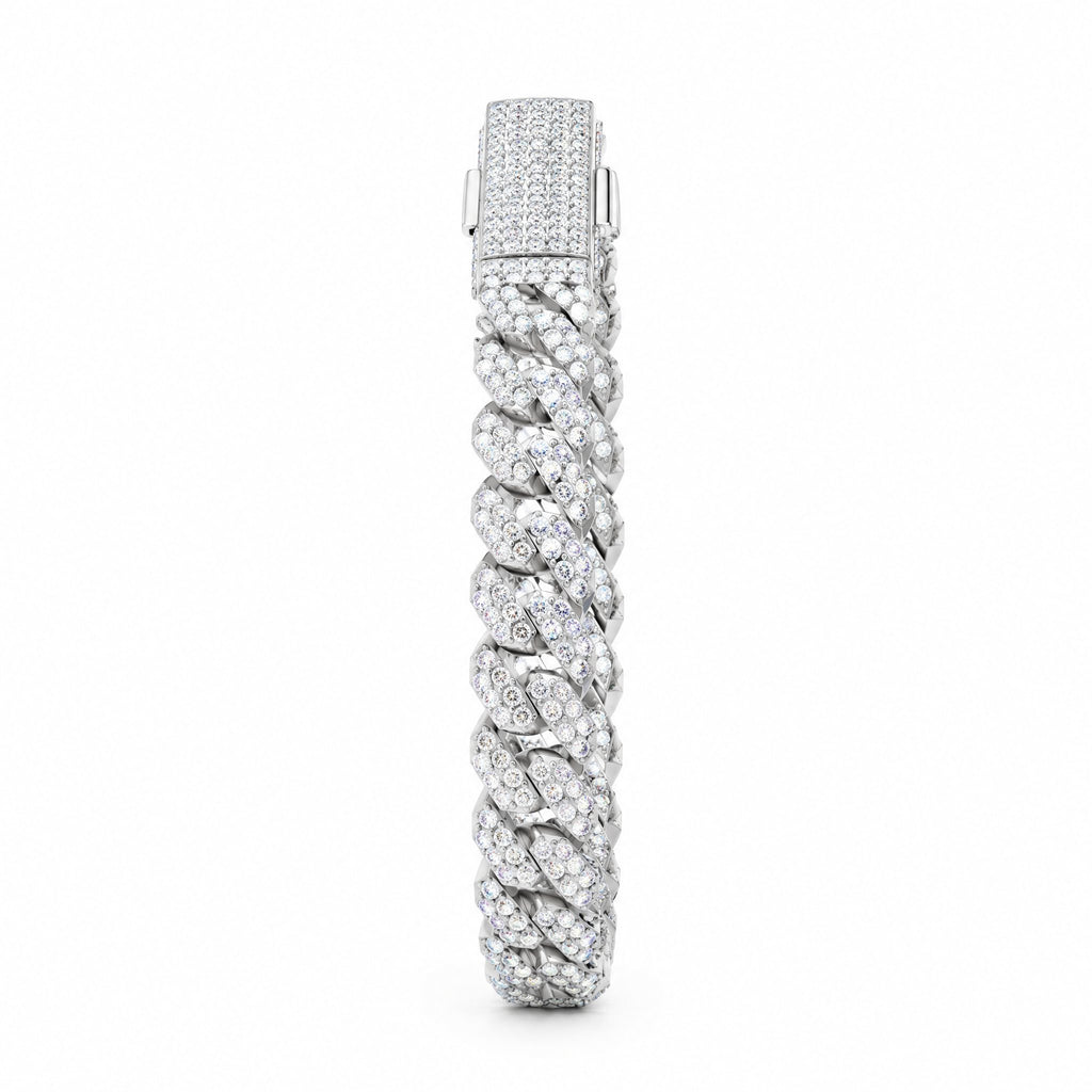 10mm Cuban link bracelet standing upright, clasp at the top