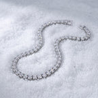 5mm tennis chain draped across snow
