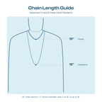 Chain length guide showing a 16 inch chain with a 2 inch extender