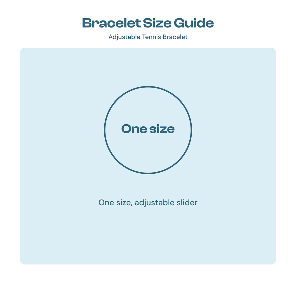 Bracelet size guide: one size with an adjustable slider