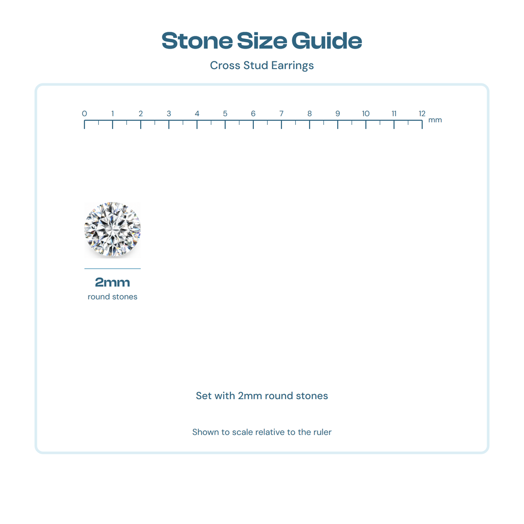 Stone size guide showing the 2mm round stones used